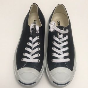 Converse Jack Purcell black leather low top sz7